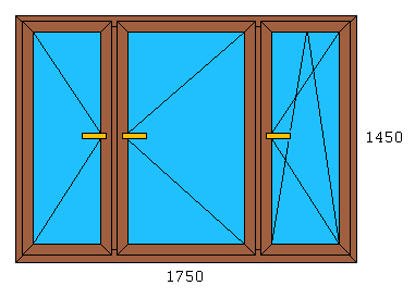 Окна ПВХ с декором и золотыми ручками - наилучший вариант для деревянного дома.