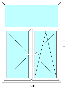 Пластиковое окно с Т-образным переплётом.